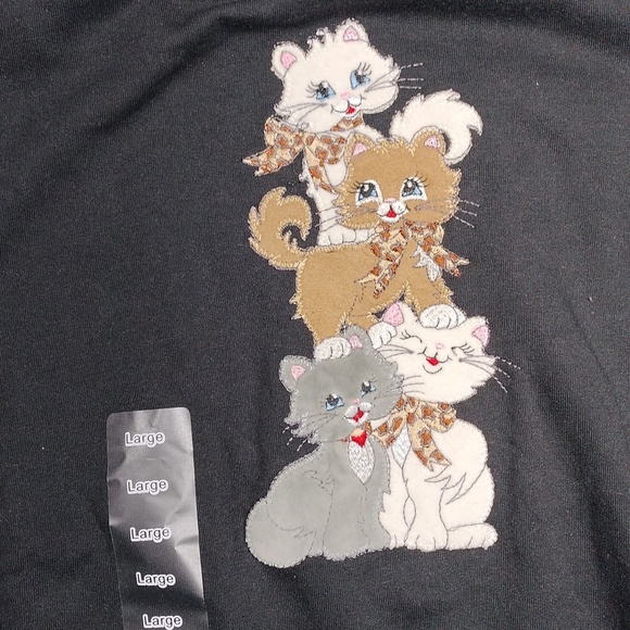 NWT Morning Sun Women's Sweatshirt with Cat Design Size Large - Picture 6 of 9